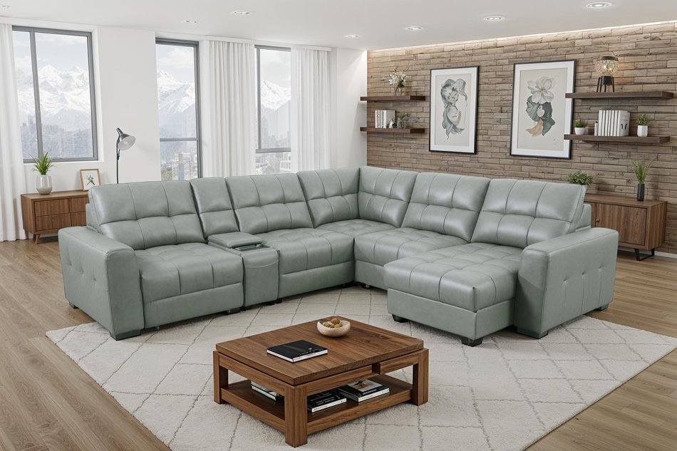 6 Piece Power Recl Sectional