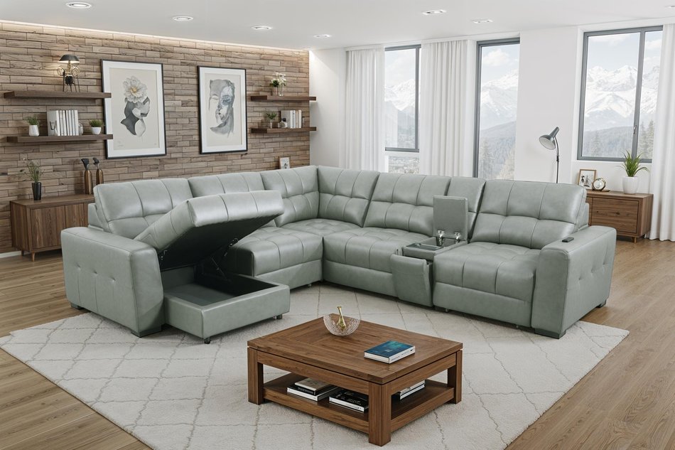 6 Piece Power Reclining Sectl