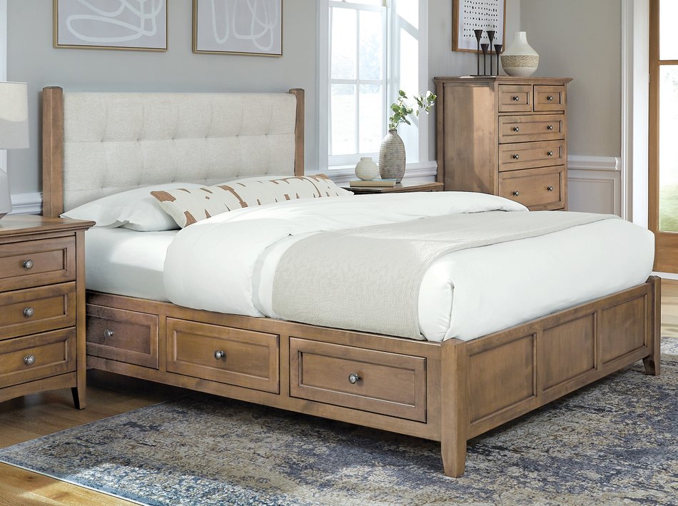 Queen Upholstered Storage Bed