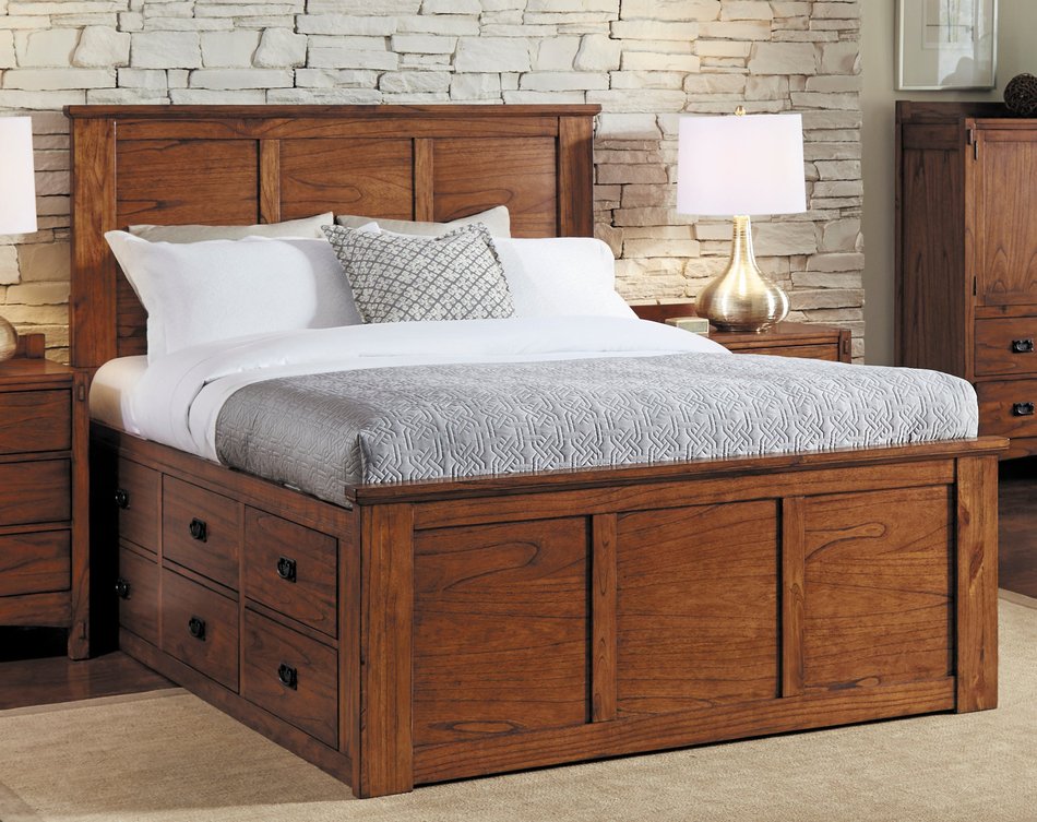 King Twelve Drawer Storage Bed