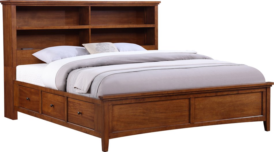 Spencer 2 King Bookcase Storage Bed