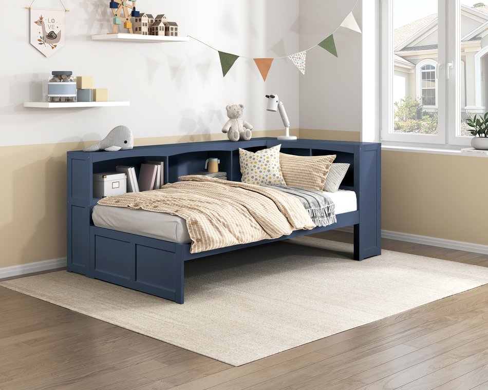 Twin Corner Bookcase Bed