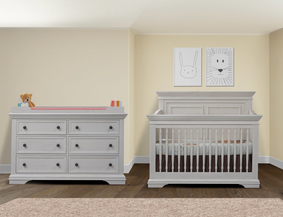Crib, Double Dresser & Topper