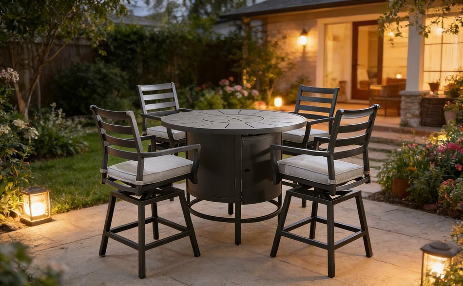 5 Piece Outdoor Fire Pit Set