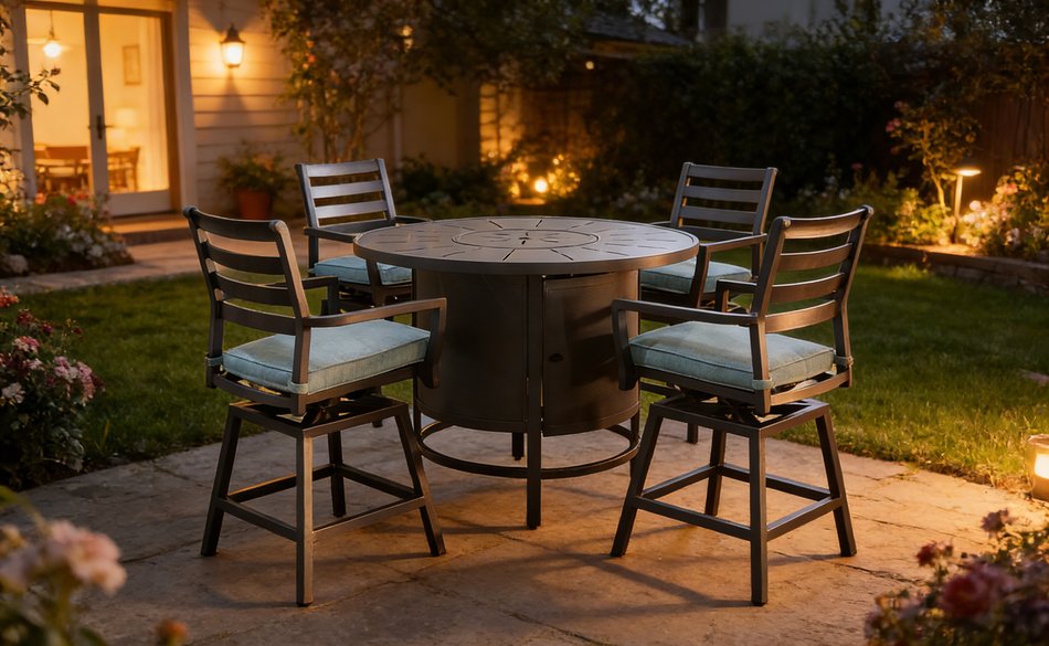 5 Piece Outdoor Fire Pit Set