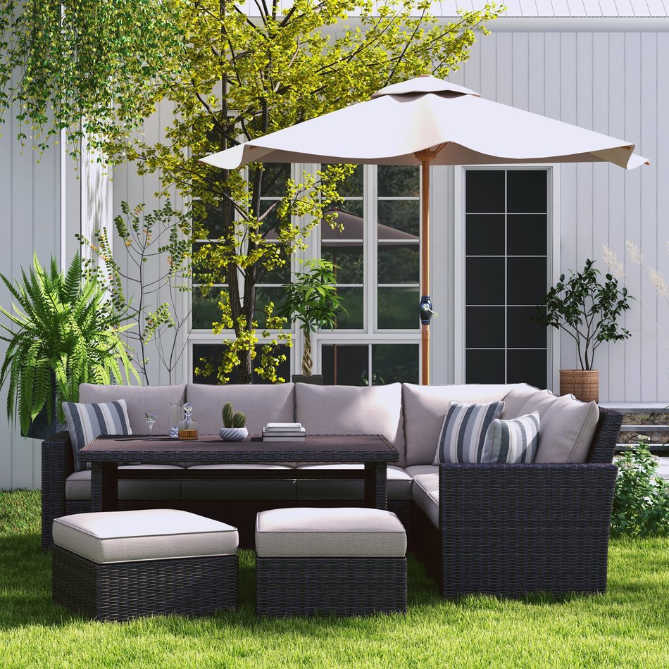 5PC Outdoor Banquette